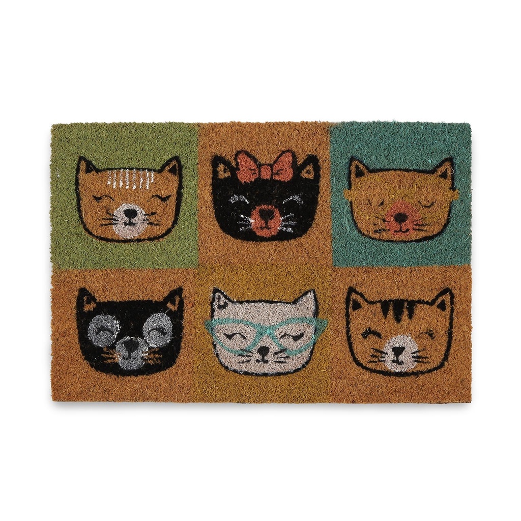 Felpudo Gatos Chic fibra coco 40x60