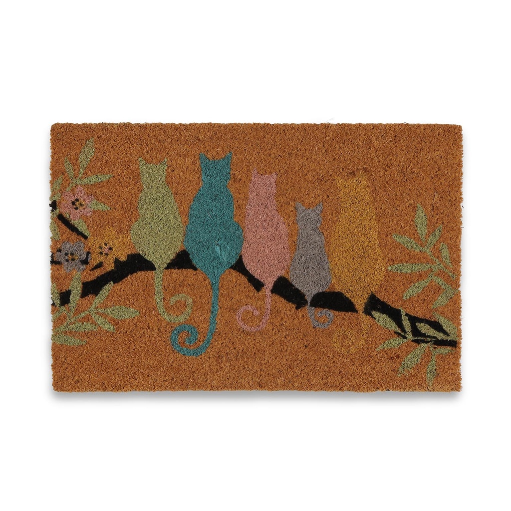 Felpudo Gatos en Rama fibra coco 40x60