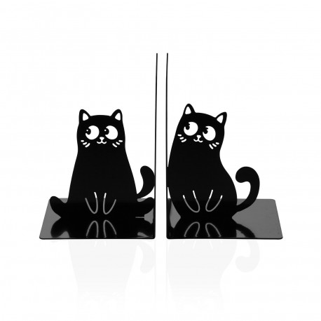 [21700354] Sujetalibros gatos Mirón negro