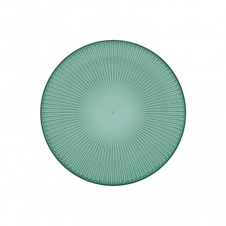 [22080124] Plato llano transparente verde