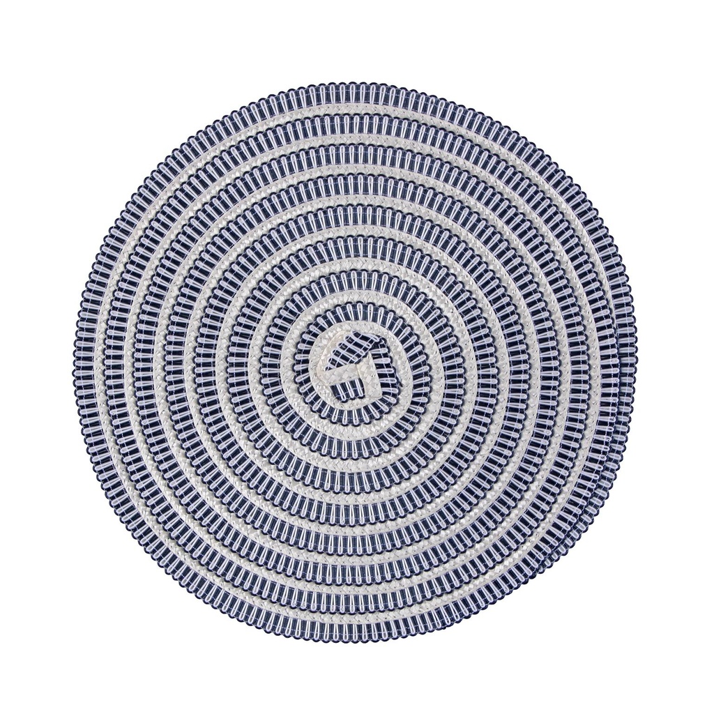 [22400147] Salvamantel redondo azul oscuro blanco