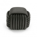 Puf cuadrado gris oscuro Knot