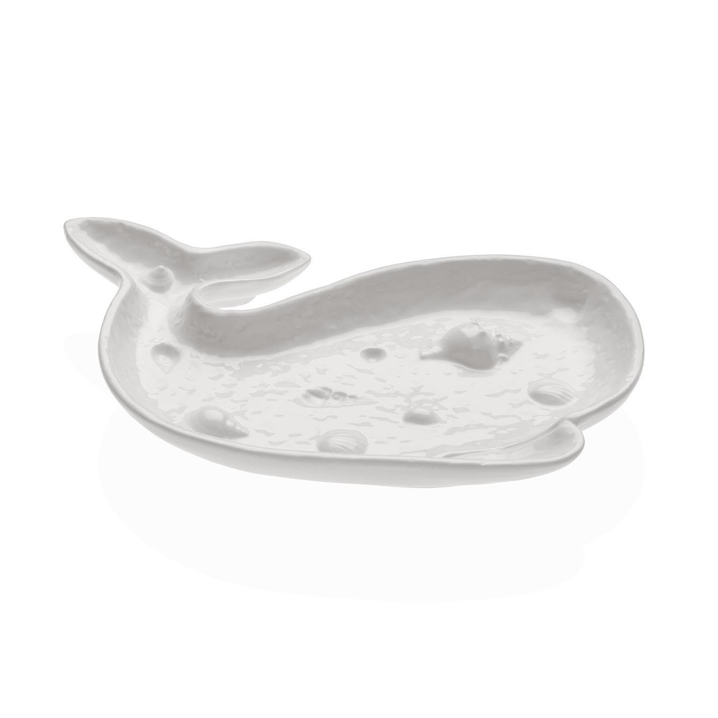 Figura cerámica ballena blanca