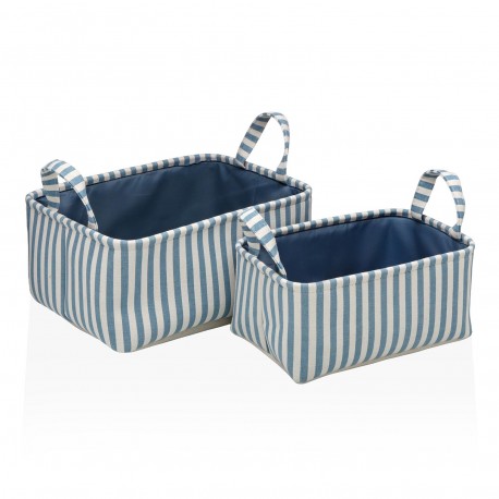 Set dos cestas rayas azul