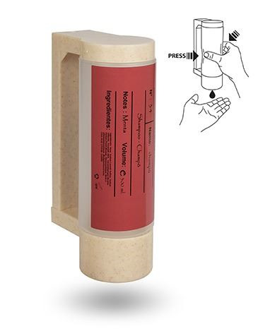 Soporte botella dispensadora champú 400ml antirrobo bio